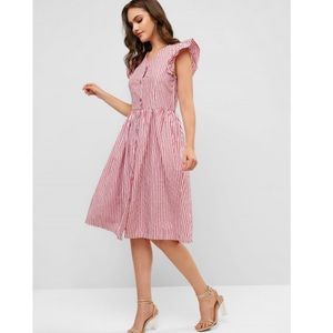 Striped button up dress